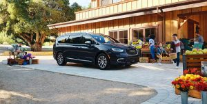 2021 Chrysler Pacifica in Front of Farmer's Market
