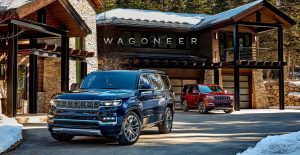 2022 Jeep Wagoneer in Front of Cabin