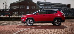 Red 2021 Jeep Compass on Dock