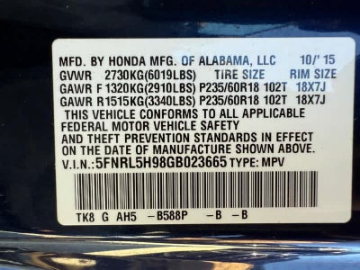 2016 Honda Odyssey Touring Elite