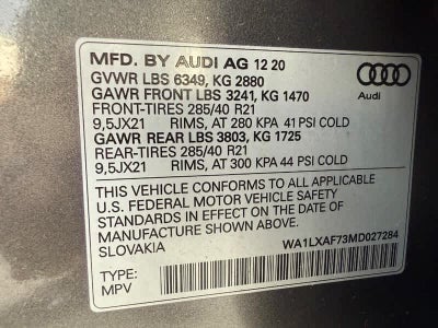2021 Audi Q7 Premium Plus 55 TFSI quattro Tiptronic