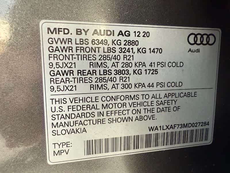 2021 Audi Q7 Premium Plus 55 TFSI quattro Tiptronic