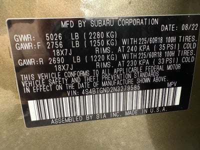 2022 Subaru Outback Limited XT