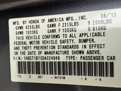 2013 Honda Accord 2dr I4 Auto EX