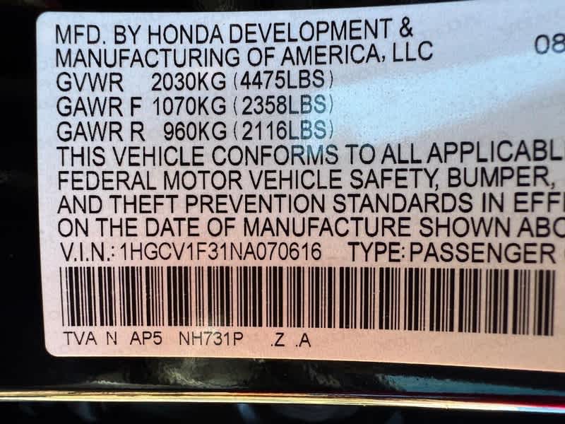 2022 Honda Accord Sport 1.5T CVT