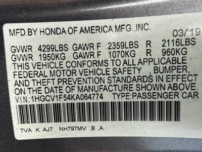 2019 Honda Accord EX-L 1.5T CVT