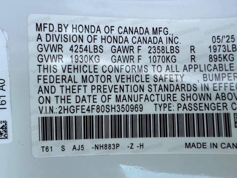 2025 Honda Civic Hybrid Sport Touring CVT