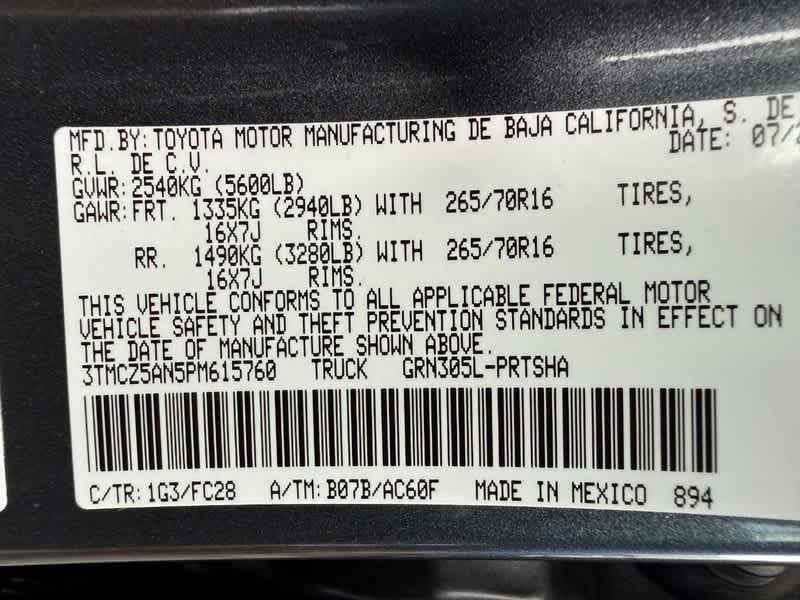 2023 Toyota Tacoma Trail Edition Double Cab 5 Bed V6 AT
