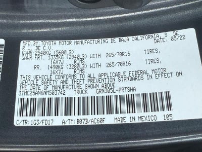 2022 Toyota Tacoma TRD Off Road Double Cab 5 Bed V6 AT