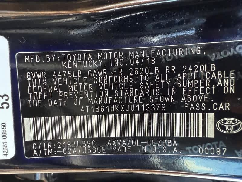 2018 Toyota Camry XSE Auto