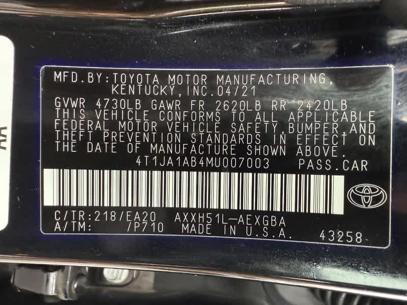 2021 Toyota Avalon Hybrid XLE FWD