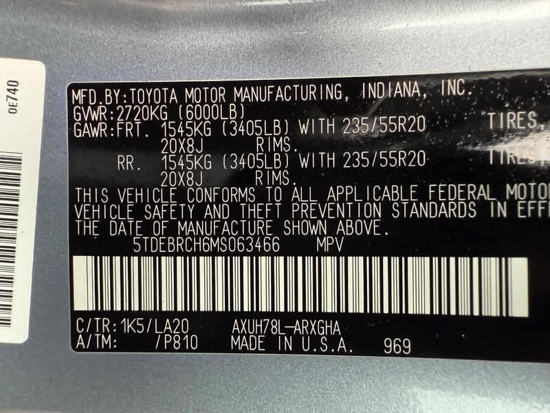 2021 Toyota Highlander Hybrid Platinum AWD