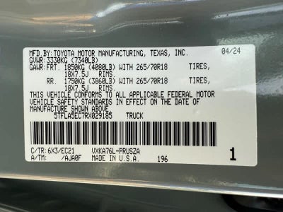 2024 Toyota Tundra SR5 CrewMax 6.5 Bed