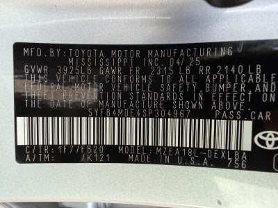 2025 Toyota Corolla LE CVT