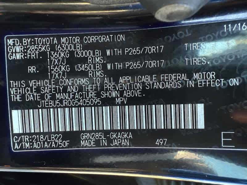 2016 Toyota 4Runner 4WD 4dr V6 SR5 Premium