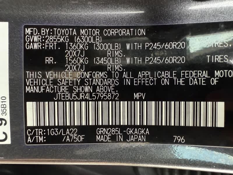 2020 Toyota 4Runner Limited 4WD