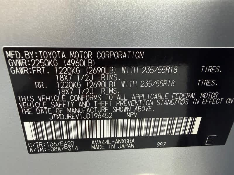 2018 Toyota RAV4 Hybrid Limited AWD
